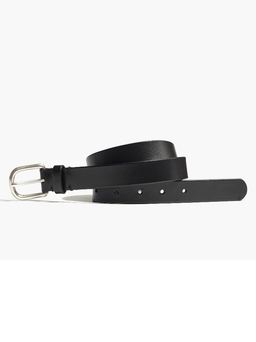 J. Crew Crewcuts Black Leather Belt with Rounded Silver Buckle Boys Medium AW431